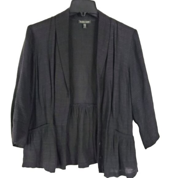 Eileen Fisher button front linen blazer blouse - Picture 1 of 5
